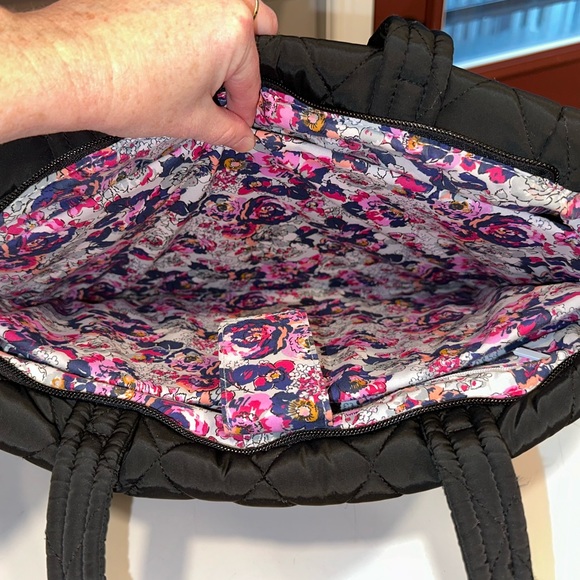 Vera Bradley Black Performance Fabric Ultralight Zippered Work Tote - Picture 5 of 10